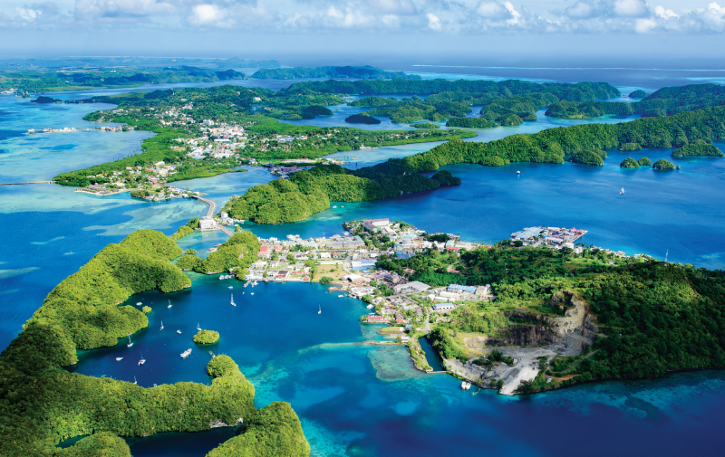 Palau Island and the Pacific Ocean